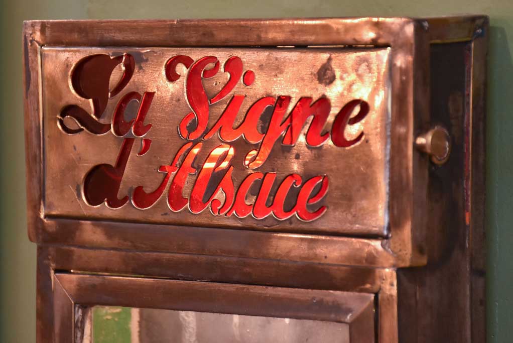 Antique French menu display vitrine ‘la vigne d'Alsace’ 17¼"
