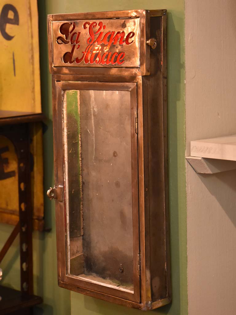 Antique French menu display vitrine ‘la vigne d'Alsace’ 17¼"