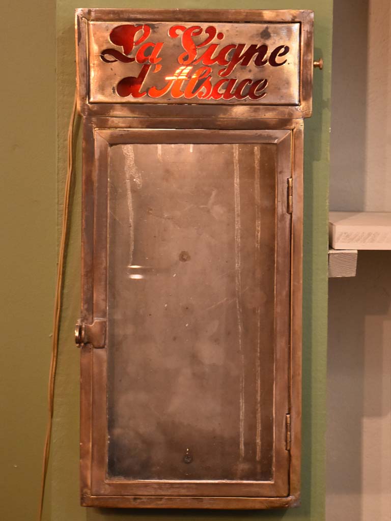 Antique French menu display vitrine ‘la vigne d'Alsace’ 17¼"