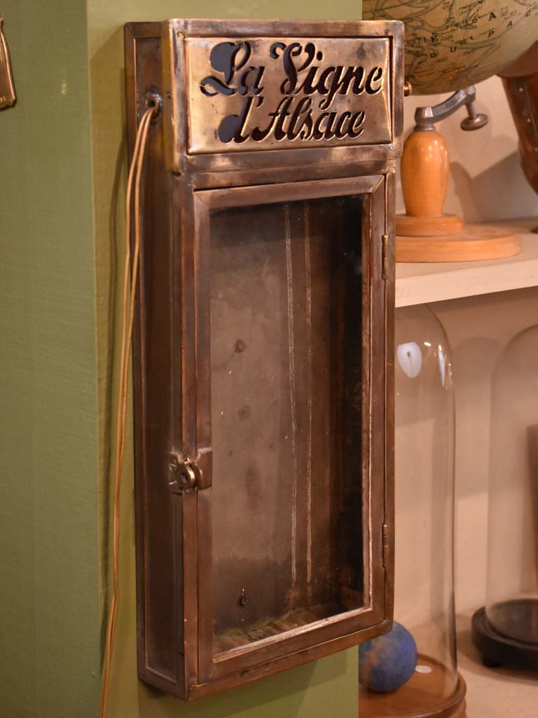Antique French menu display vitrine ‘la vigne d'Alsace’ 17¼"
