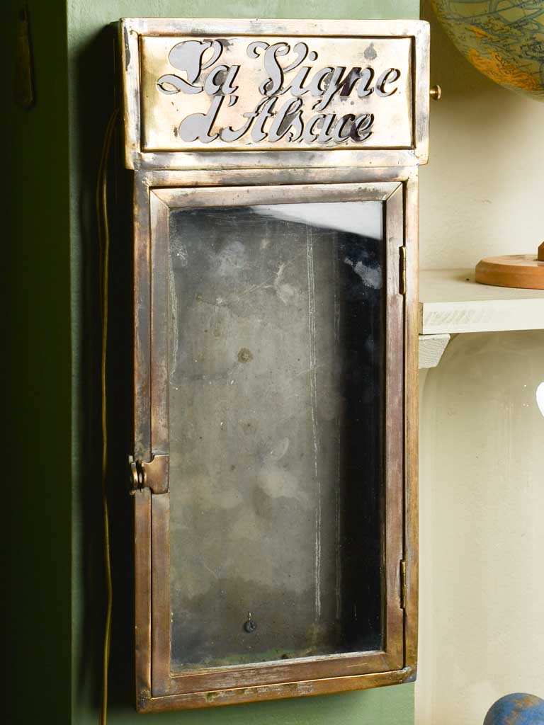 Antique French menu display vitrine ‘la vigne d'Alsace’ 17¼"