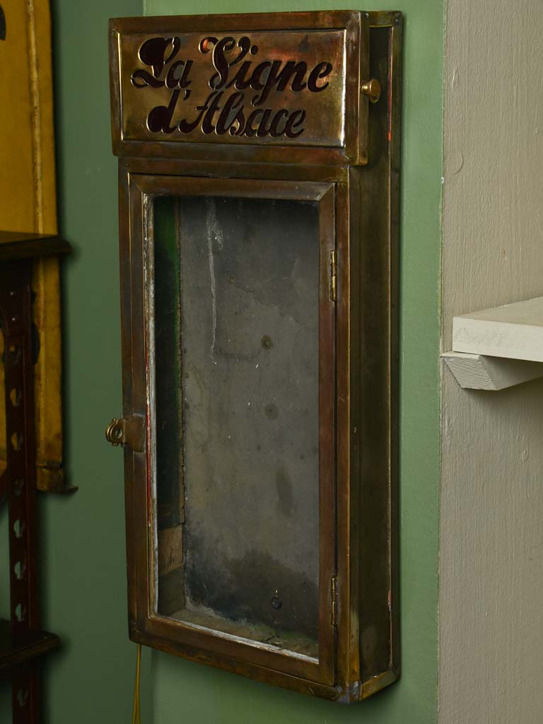 Antique French menu display vitrine ‘la vigne d'Alsace’ 17¼"