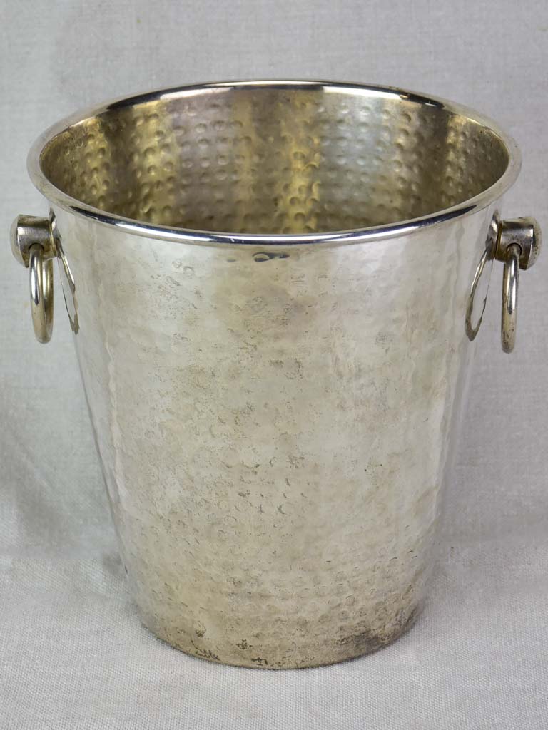 RESERVED FAB Vintage hammered metal ice bucket