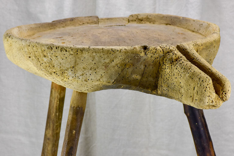 Rustic French cheese draining table with three legs