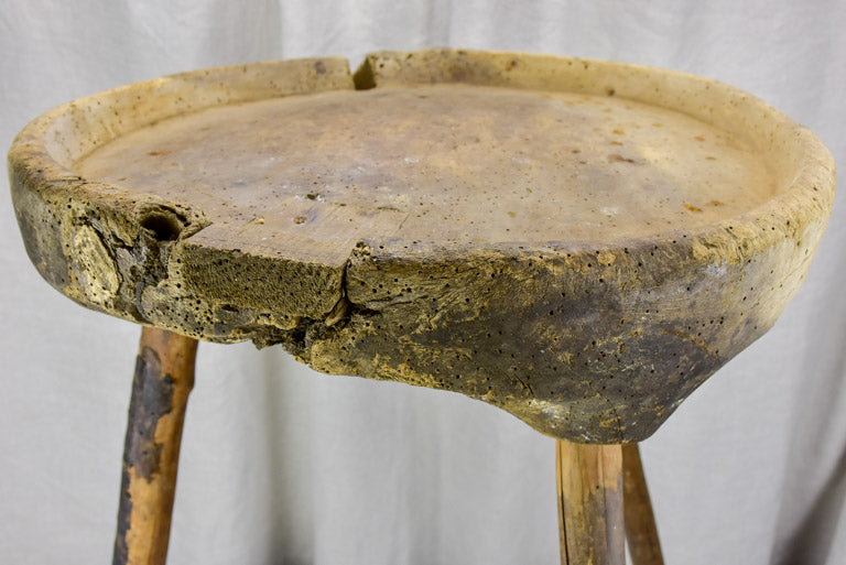 Rustic French cheese draining table with three legs