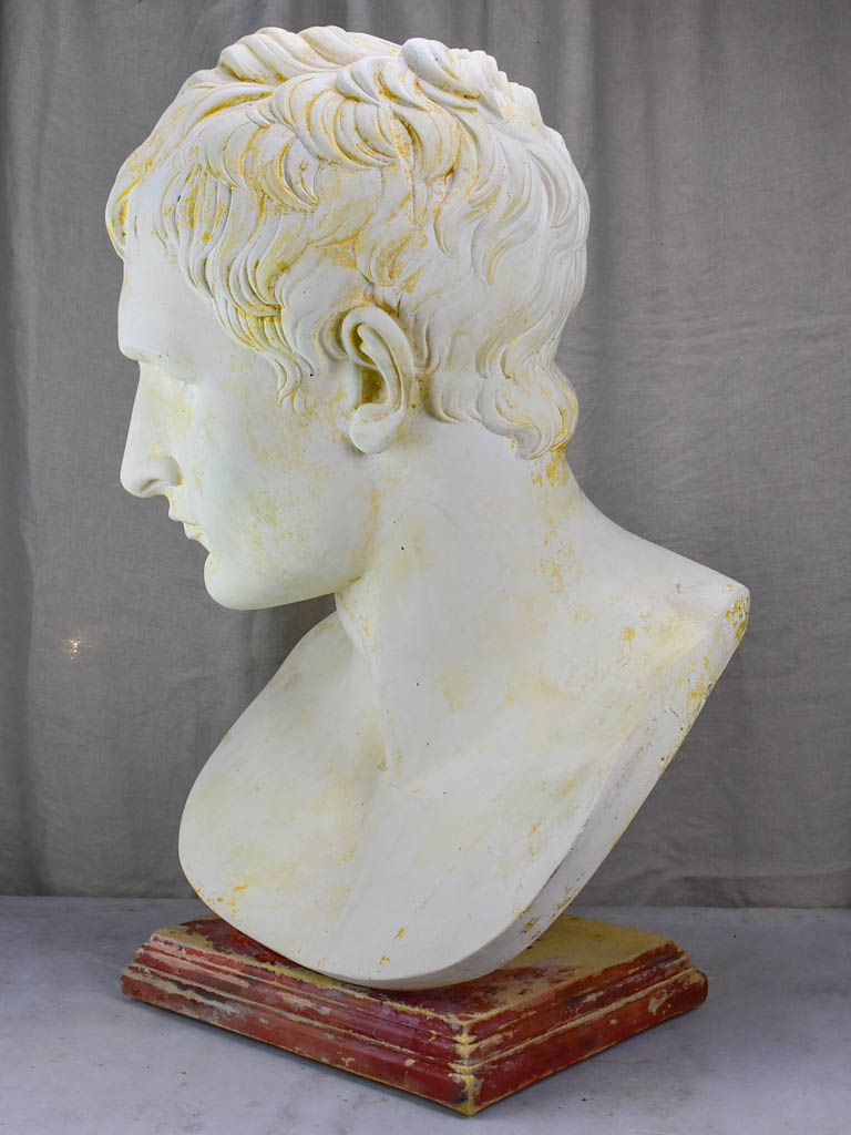 Very large French plaster bust - Augustus: first emperor of the Roman Empire 31½"