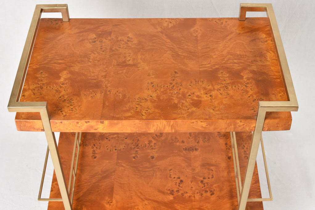 1970s French bar cart - elm wood