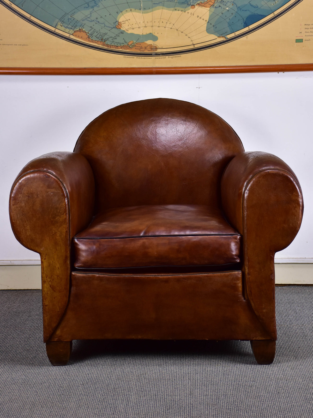 Classic 1930's French leather club chair