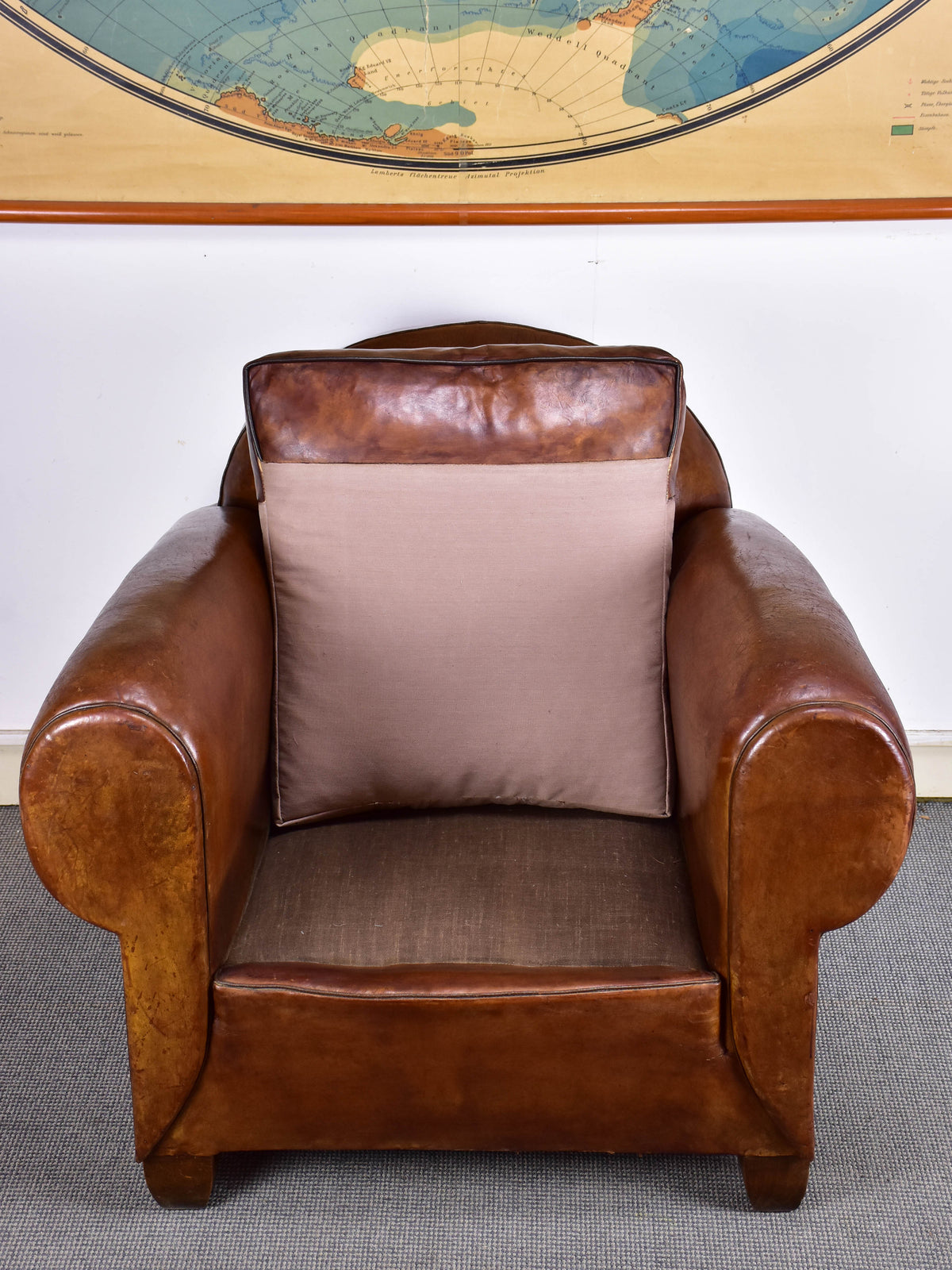 Classic 1930's French leather club chair