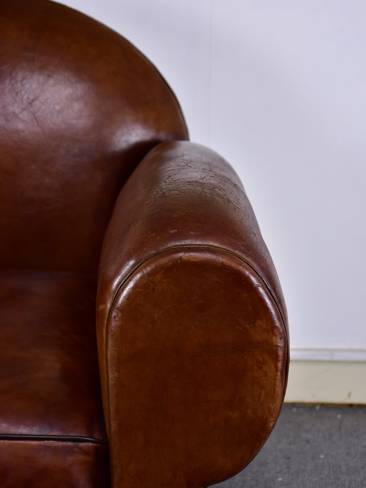 Classic 1930's French leather club chair