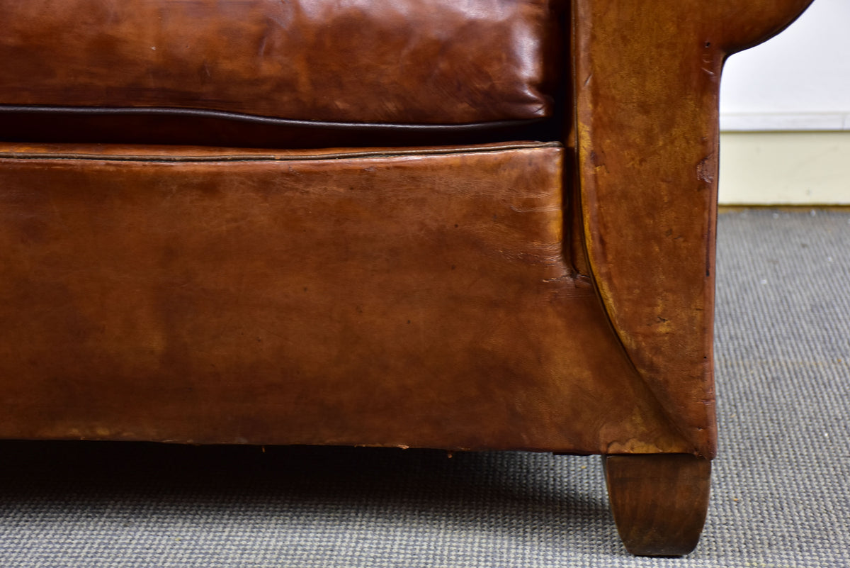 Classic 1930's French leather club chair