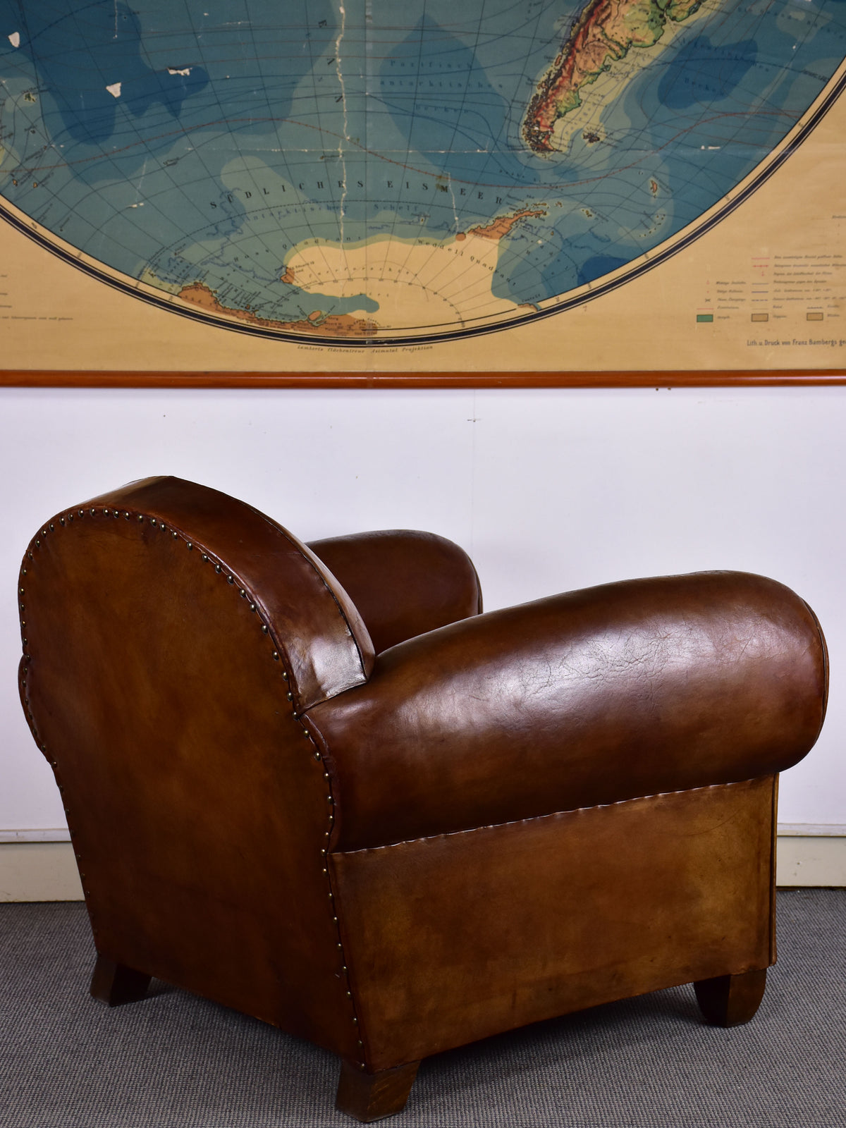 Classic 1930's French leather club chair