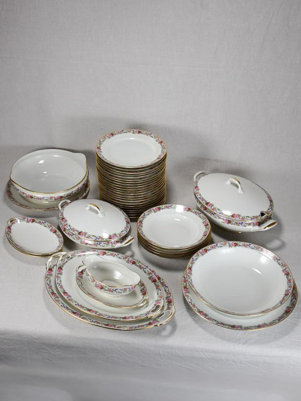 Vintage Limoges white floral dinner plates