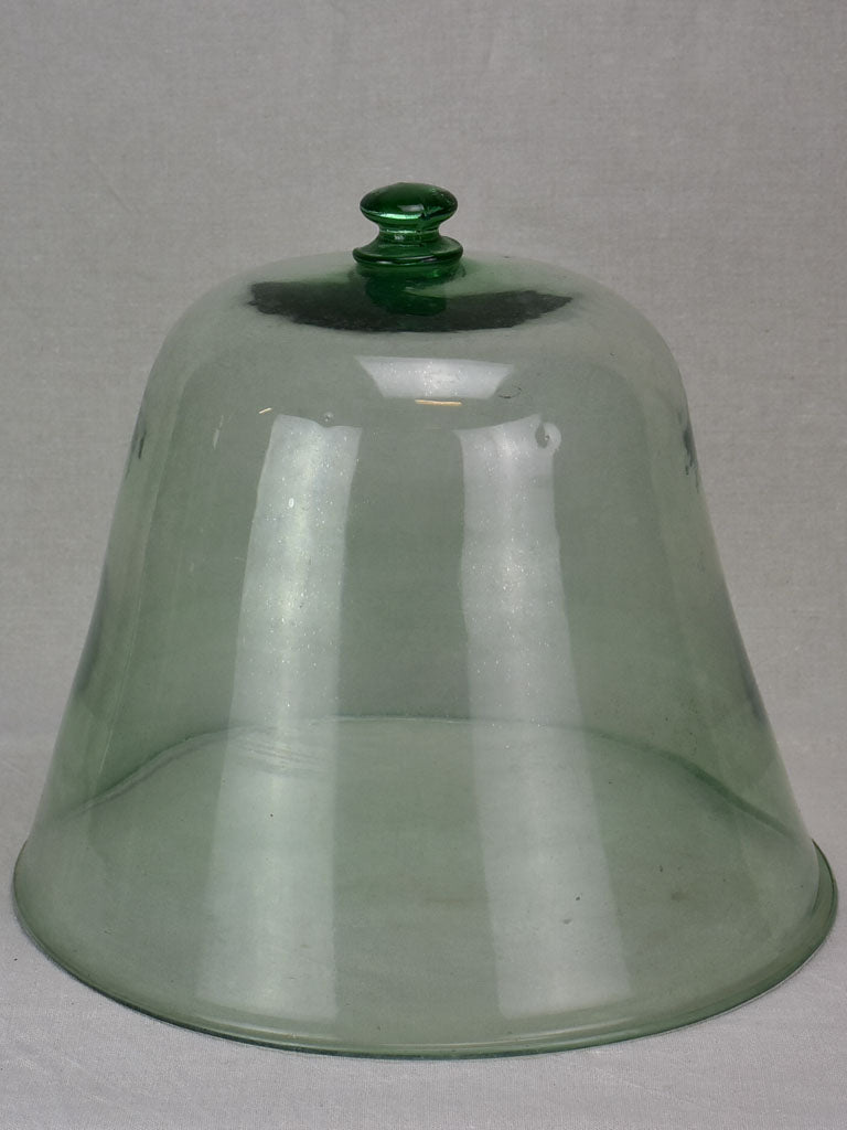Antique French blown glass melon dome 14¼"