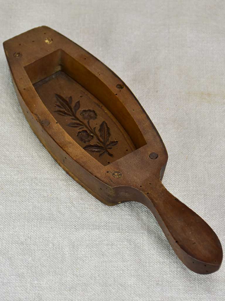 RESERVED JS Antique French wooden butter mold