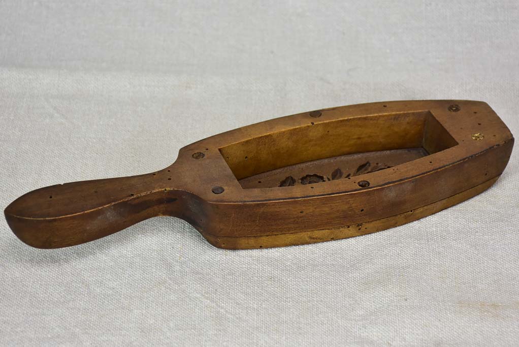 RESERVED JS Antique French wooden butter mold
