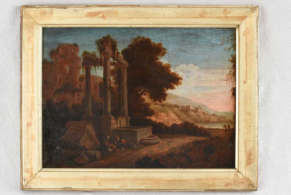 Unsigned Oil Painting with Roman Ruins