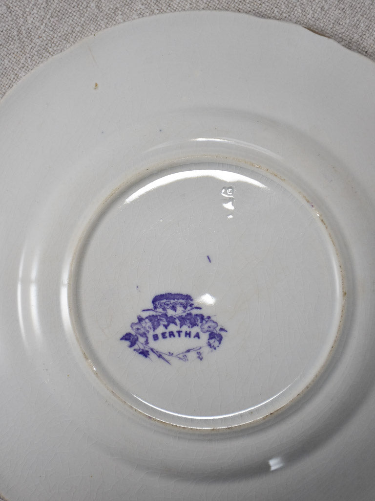 Set of ten Bertha blue and white side plates - 1930's 8¼"