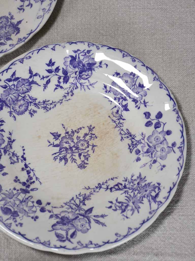 Set of ten Bertha blue and white side plates - 1930's 8¼"