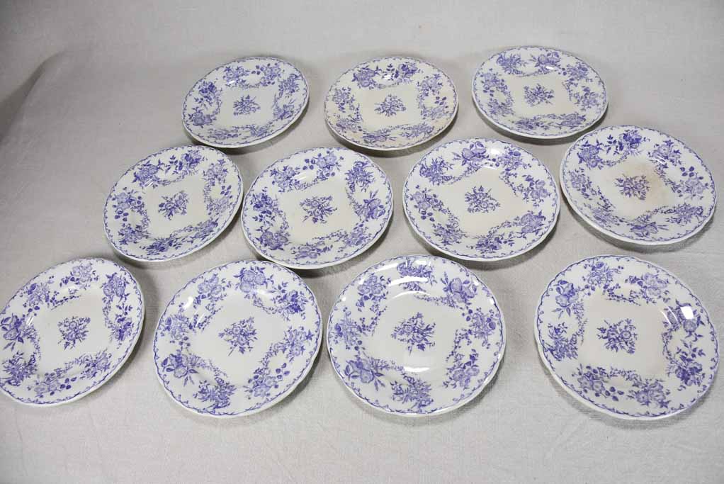 Set of ten Bertha blue and white side plates - 1930's 8¼"