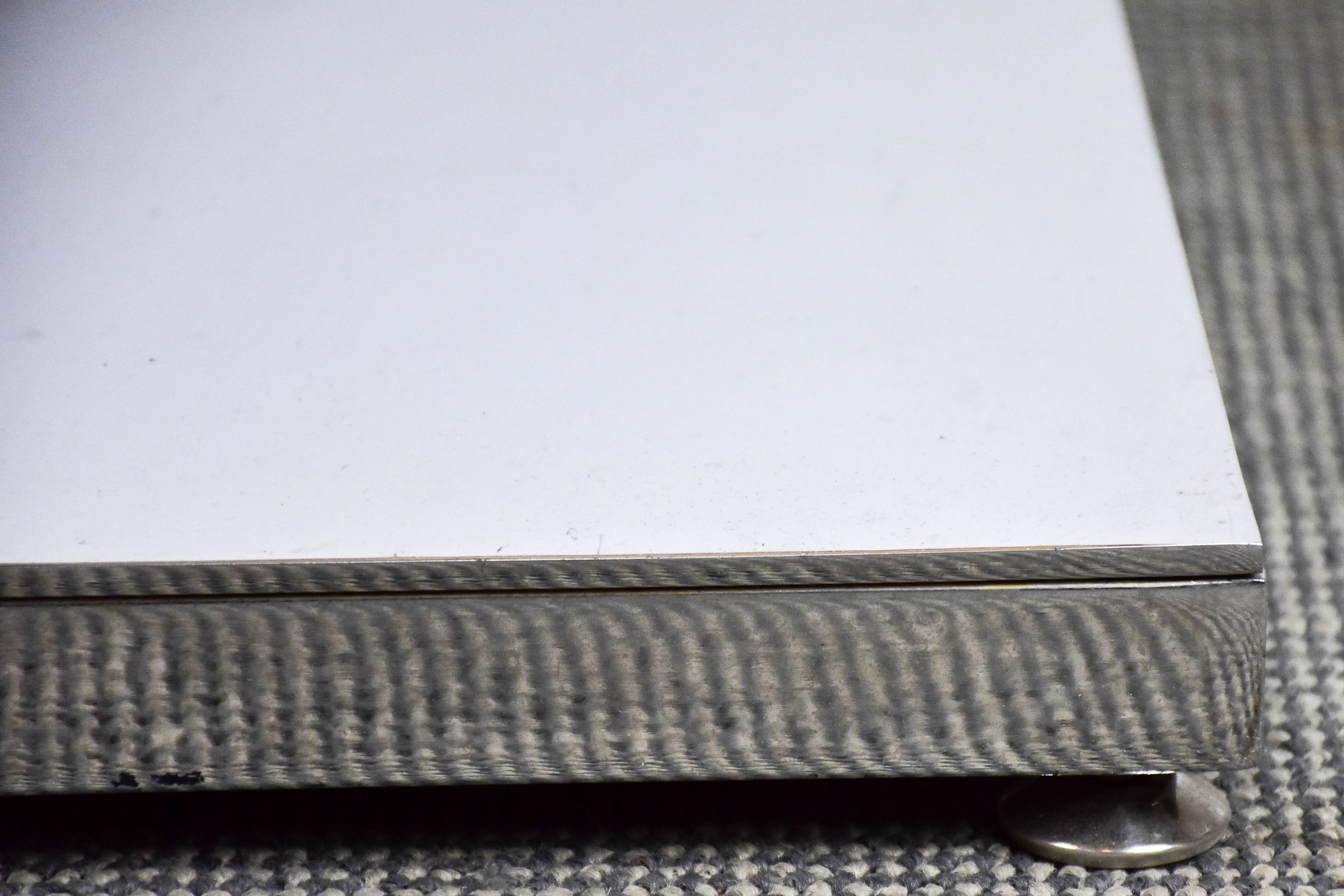 Vintage high bar table - square leather top