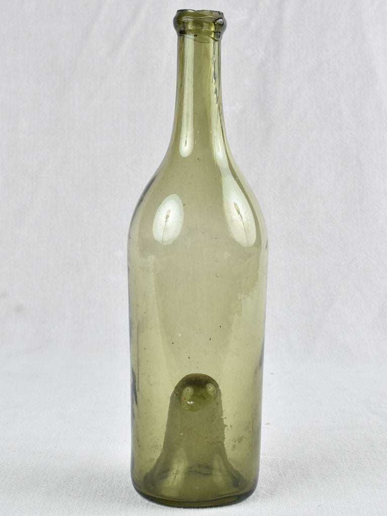 19th century blown glass wine bottle 12¼