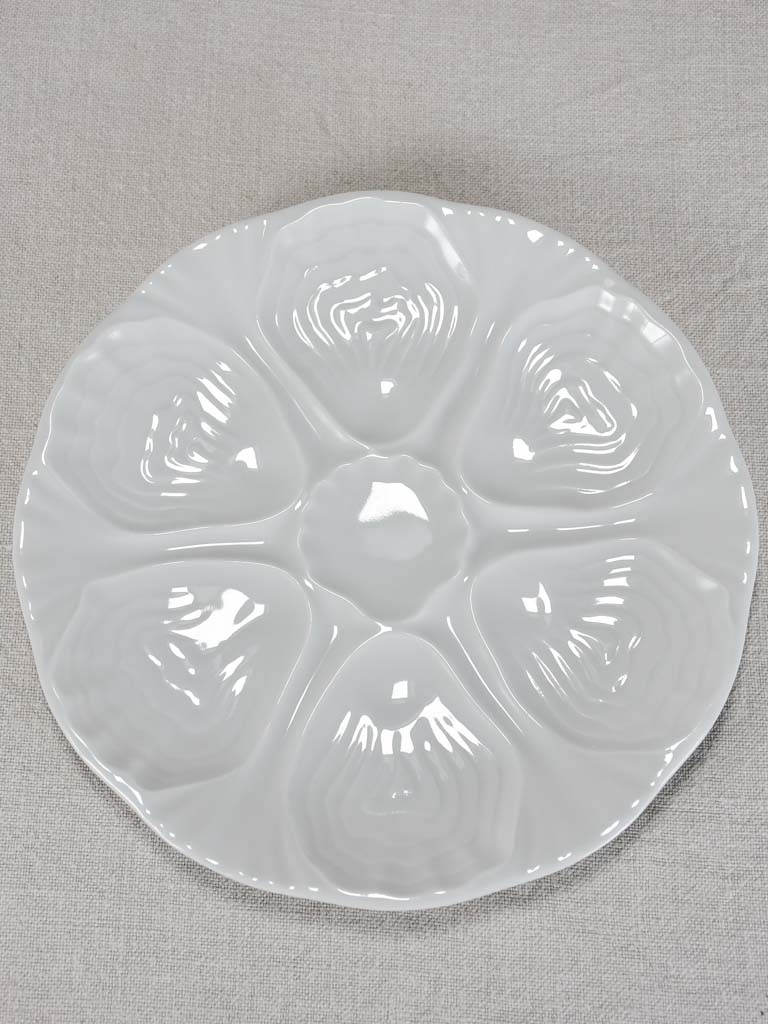 Set of six Limoges oyster plates - white 9½"