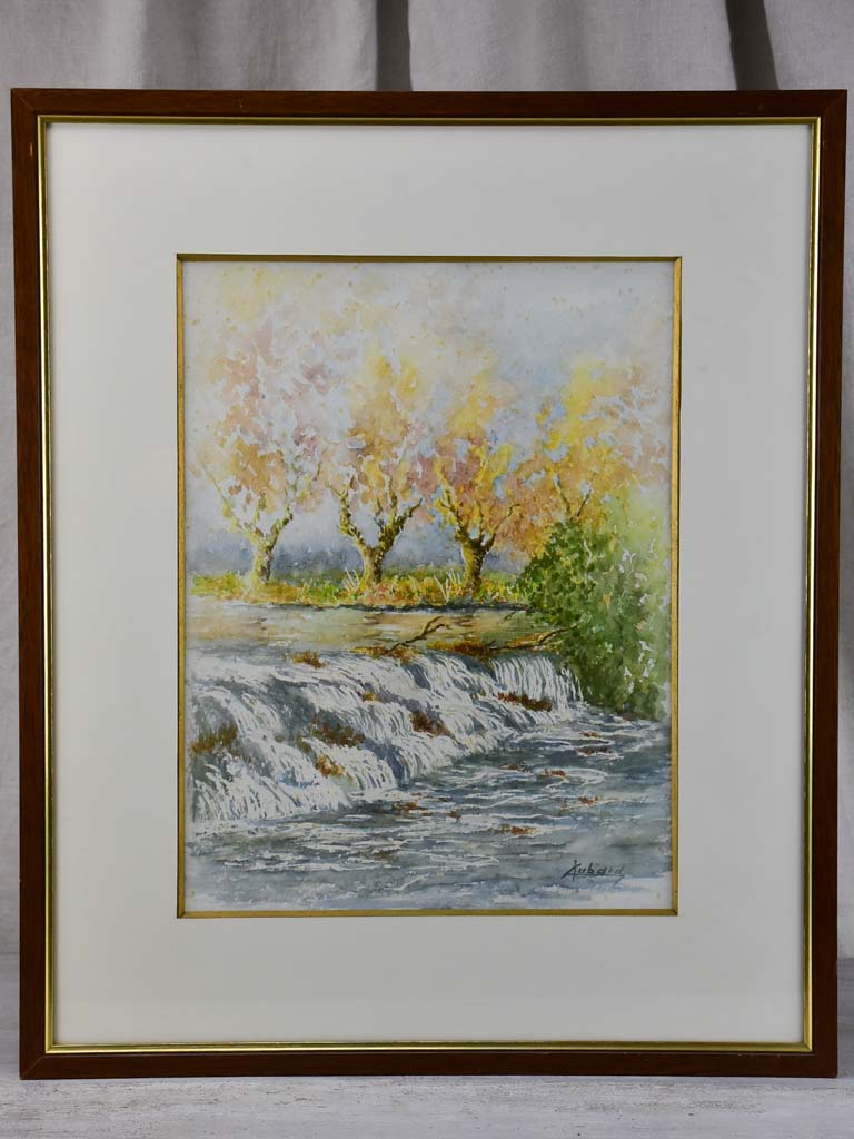 Charming mid-century French watercolour painting
