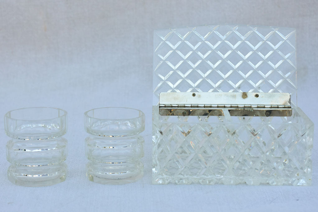 Vintage French jewelry box with two compartments - plexiglass