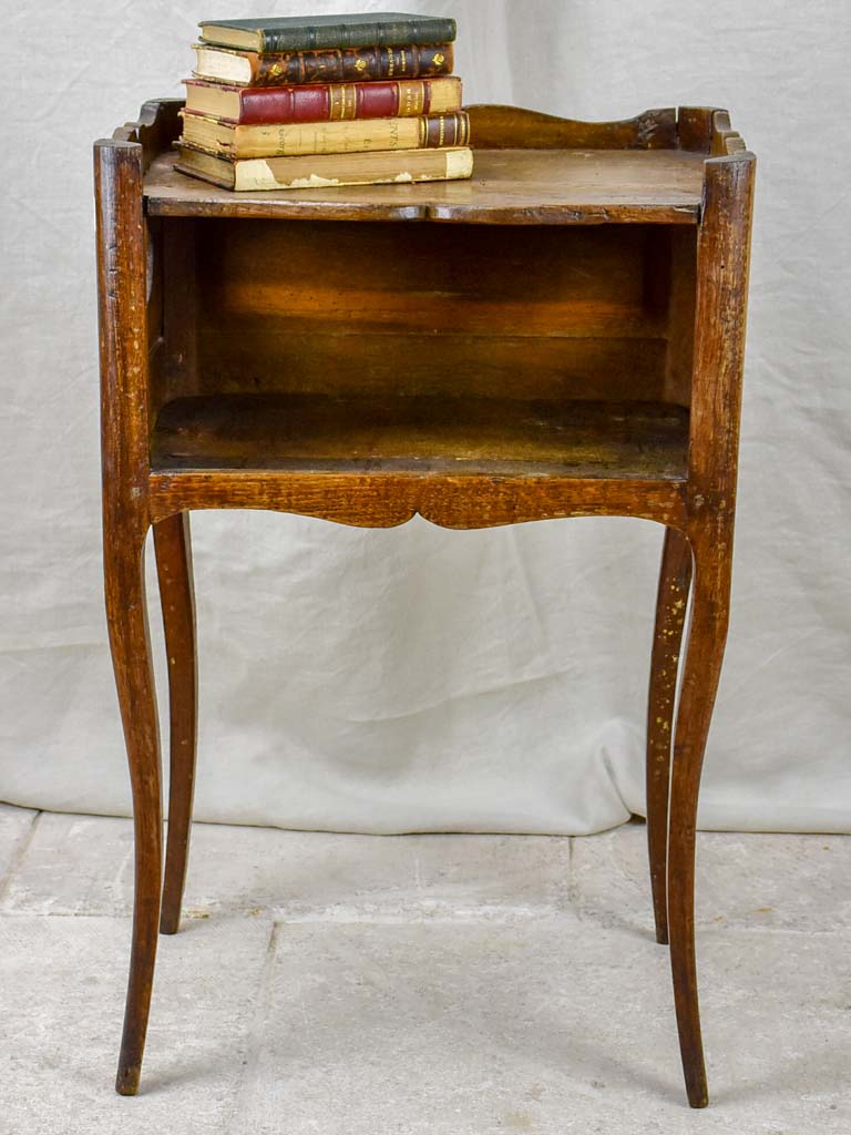 Antique French Louis XV oak bedside table