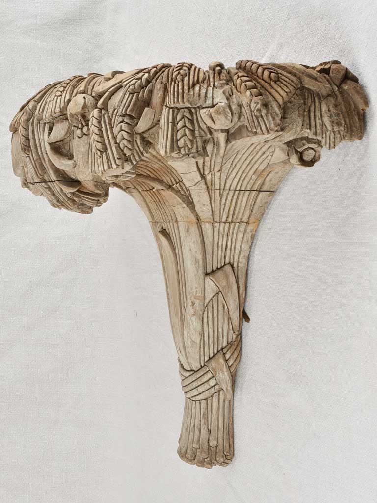 Rustic carved light display console