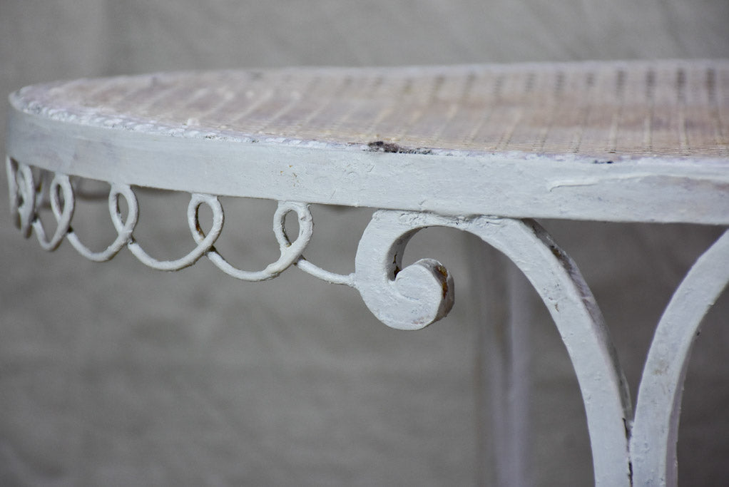 RESERVED SS Oval French garden table with perforated metal 22¾" x 38¼"