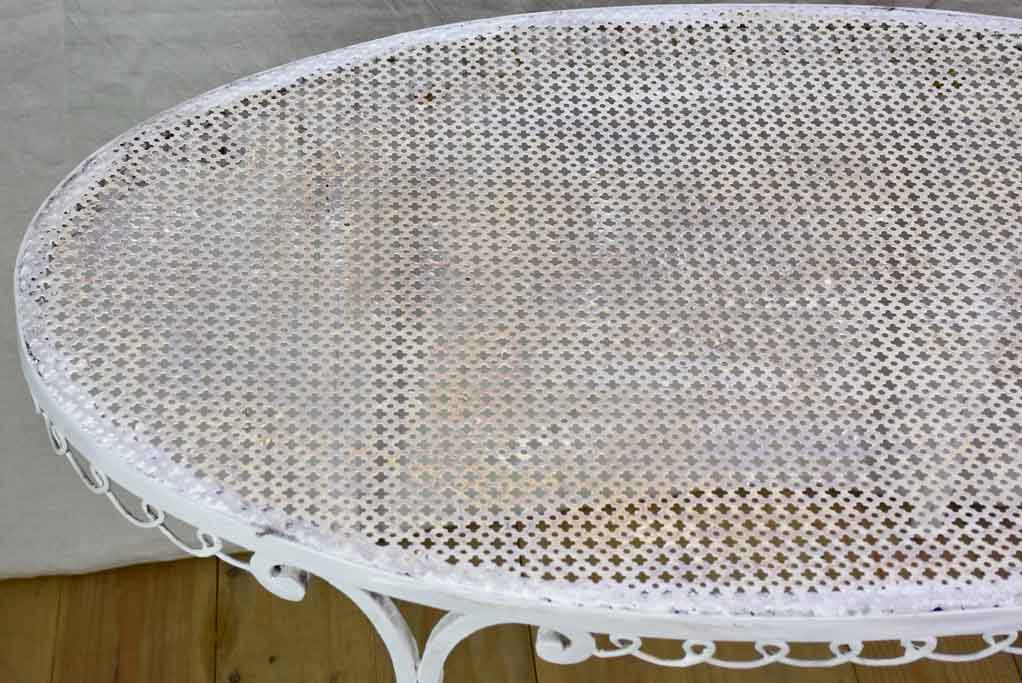 RESERVED SS Oval French garden table with perforated metal 22¾" x 38¼"