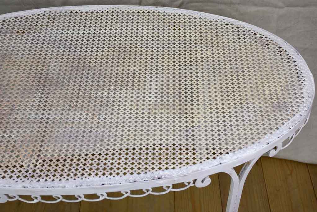 RESERVED SS Oval French garden table with perforated metal 22¾" x 38¼"