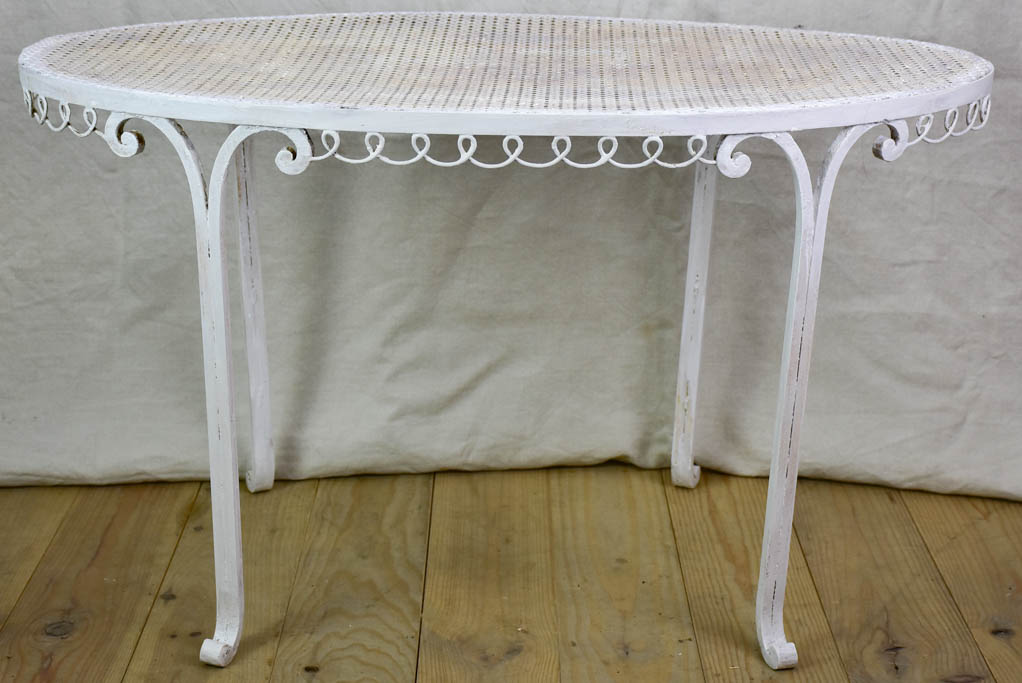 RESERVED SS Oval French garden table with perforated metal 22¾" x 38¼"