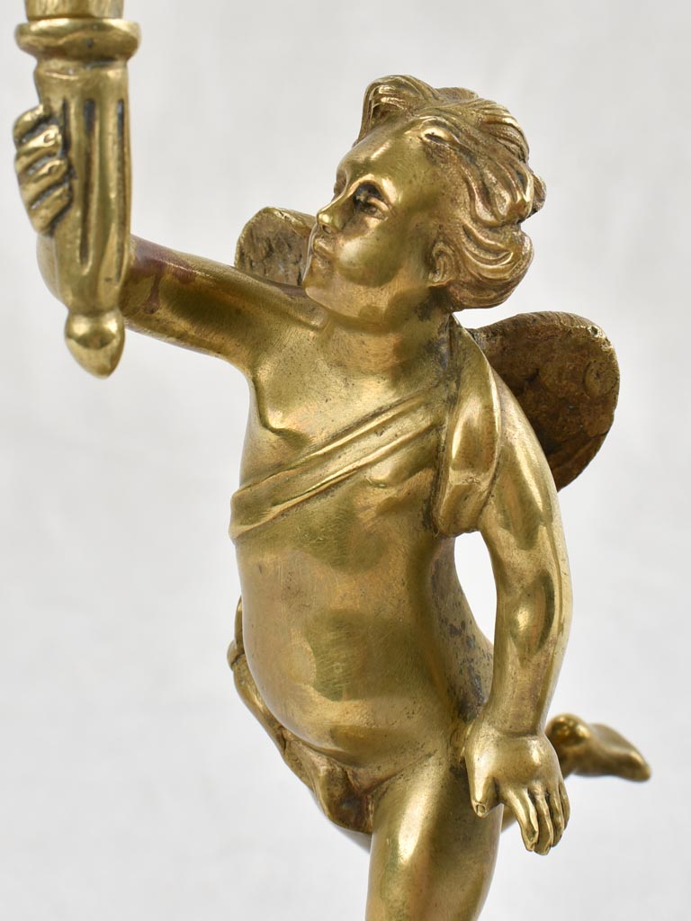 Pair of Napoleon III angel candlesticks - bronze 10¼"