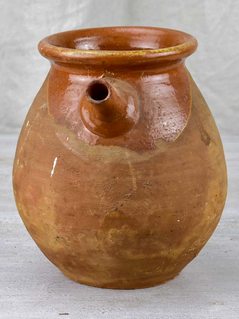 Antique French water pot with some brown glaze
