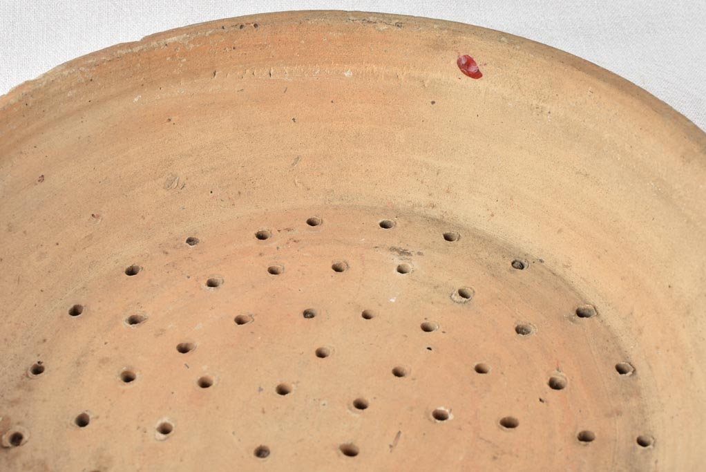 Antique French cheese strainer 'faisselle' 13"
