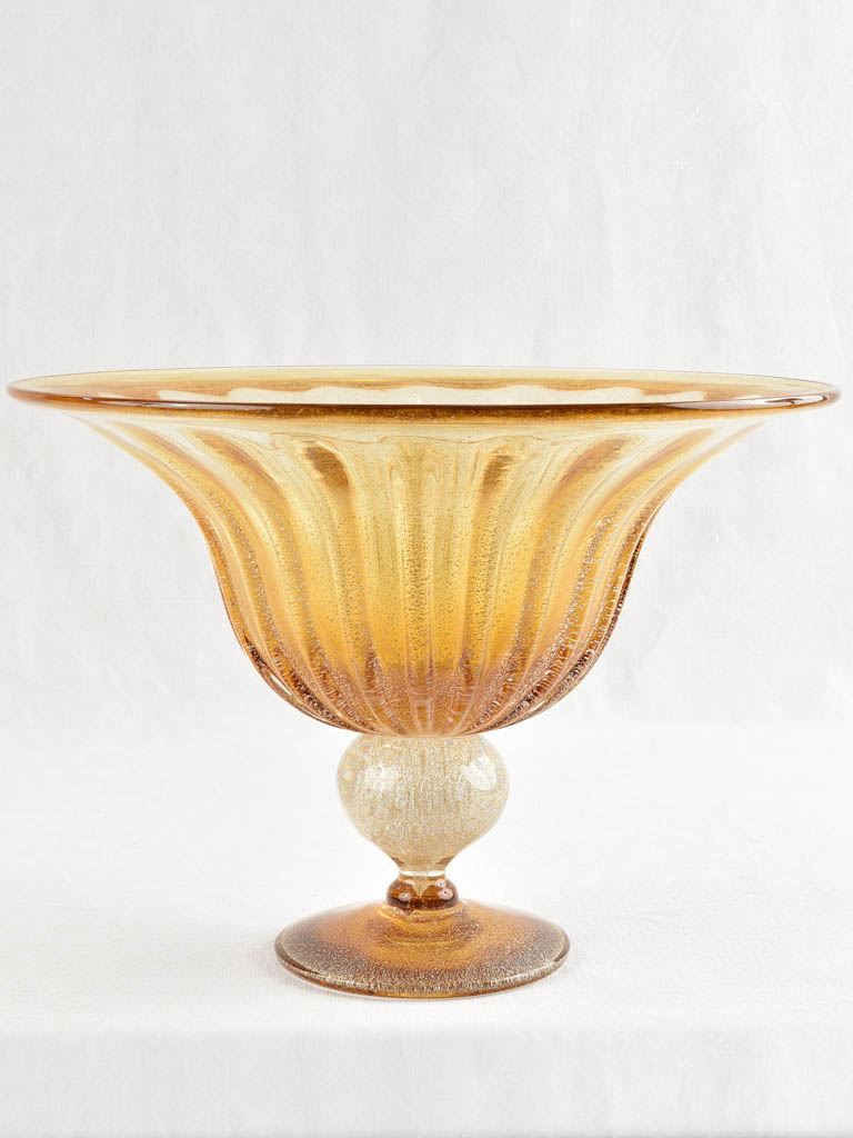 Large Murano coup - amber glass 18" diameter