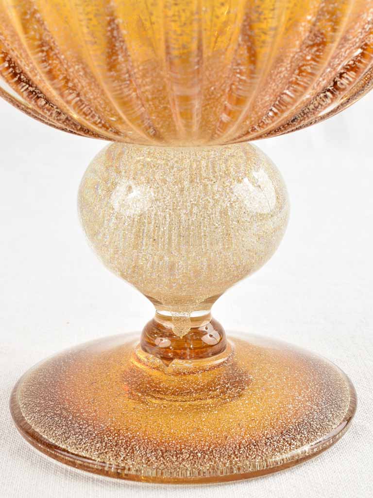 Large Murano coup - amber glass 18" diameter