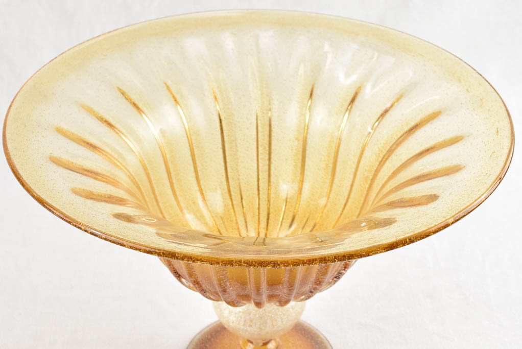 Large Murano coup - amber glass 18" diameter