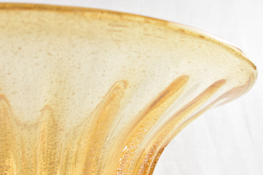 Large Murano coup - amber glass 18" diameter