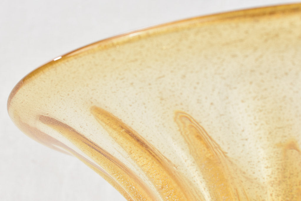 Large Murano coup - amber glass 18" diameter