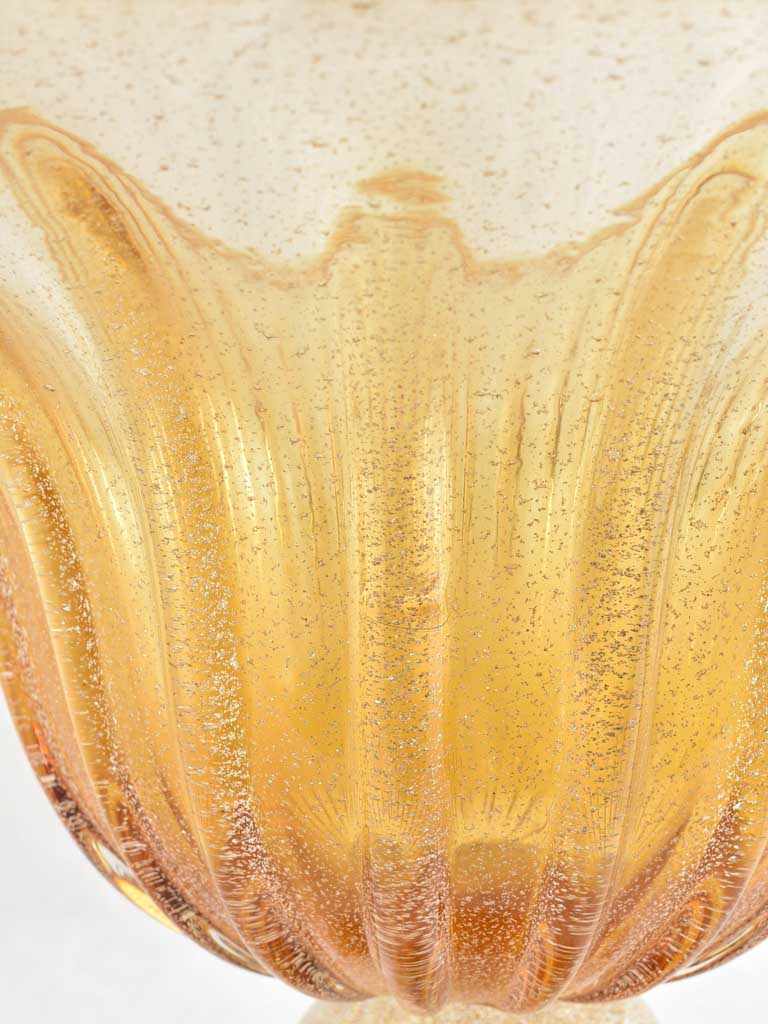Large Murano coup - amber glass 18" diameter