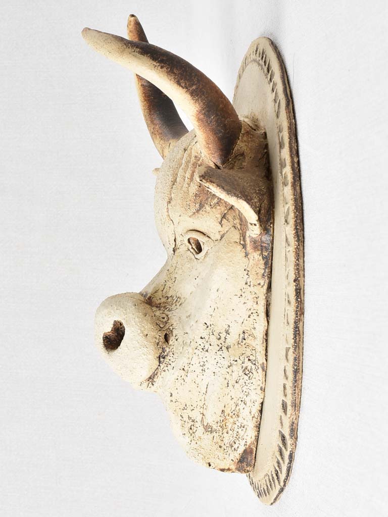 1960s ceramic wall sculpture - young bull 13¾"