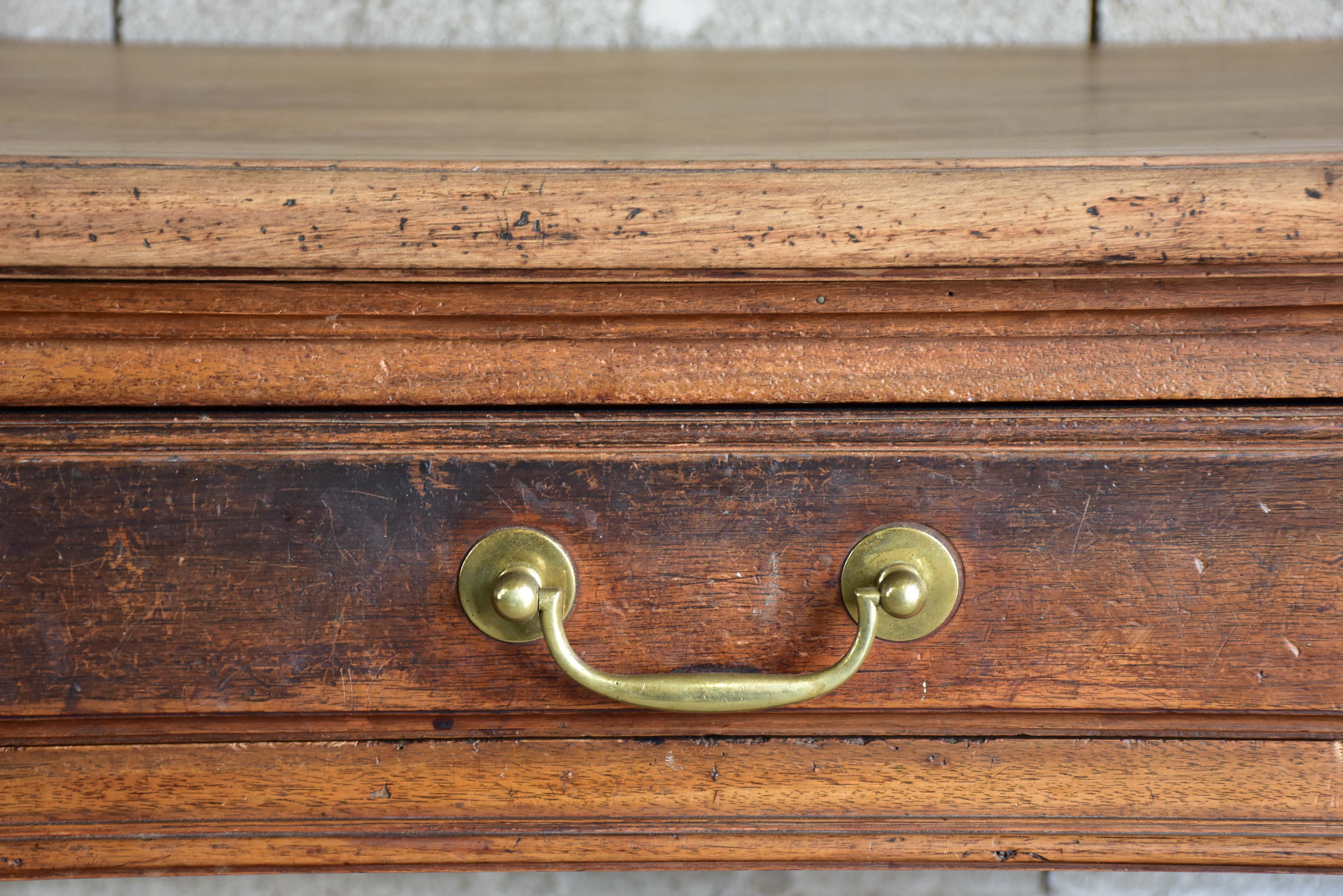 Antique French drapery table with beautiful carved details