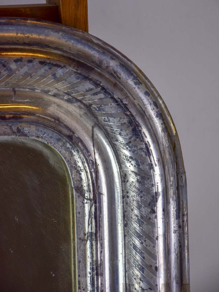 Antique French Louis Philippe mirror with silver frame 25½" x 32¾"