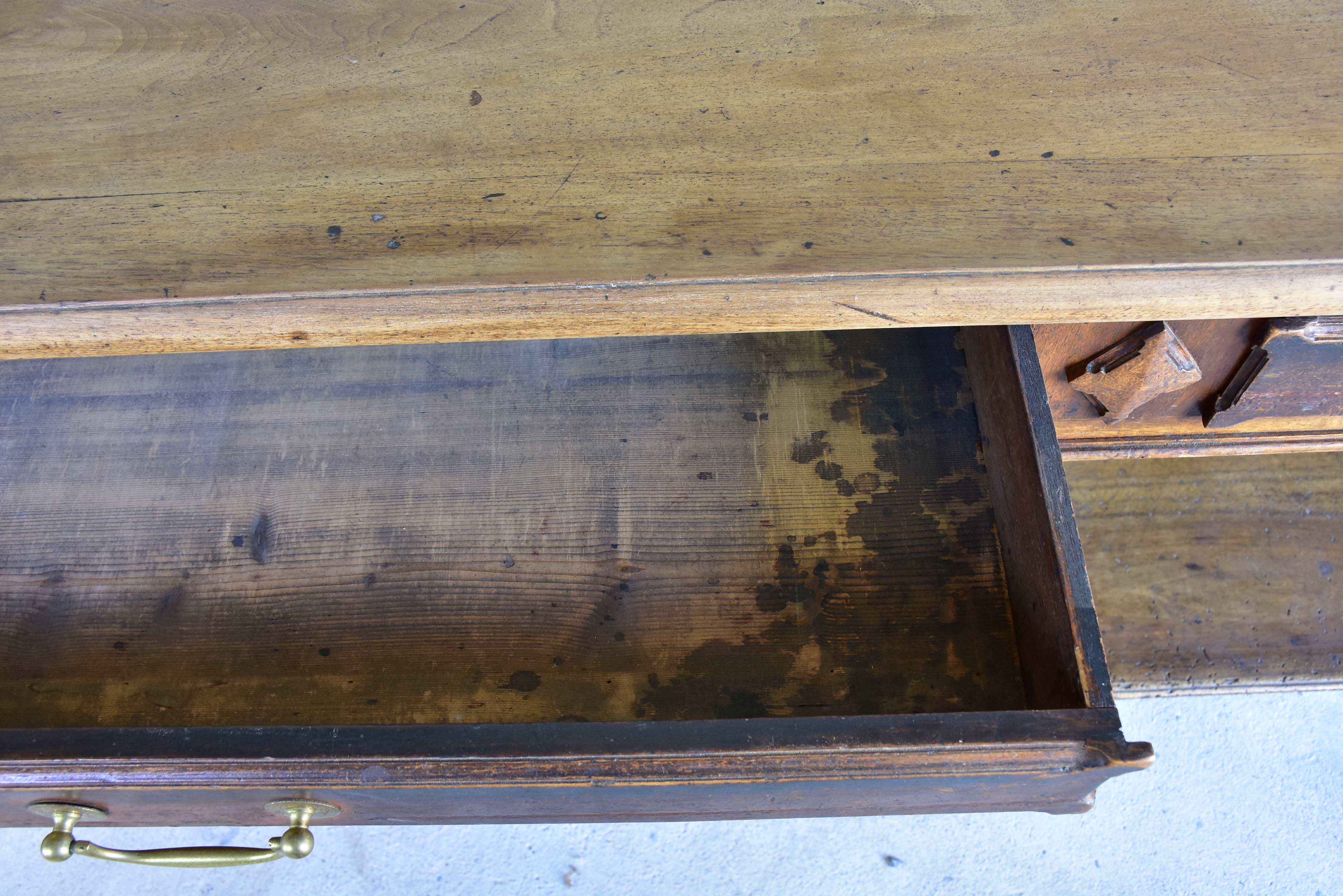 Antique French drapery table with beautiful carved details