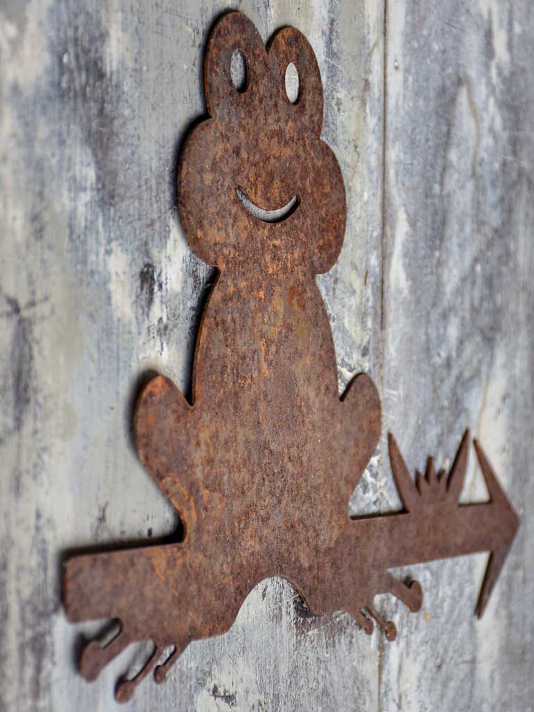 Vintage French frog metal sign / weather vane