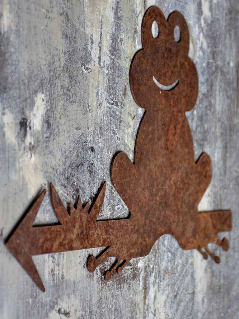 Vintage French frog metal sign / weather vane